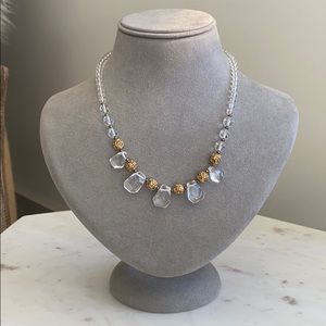Clear & Gold Beaded Necklace